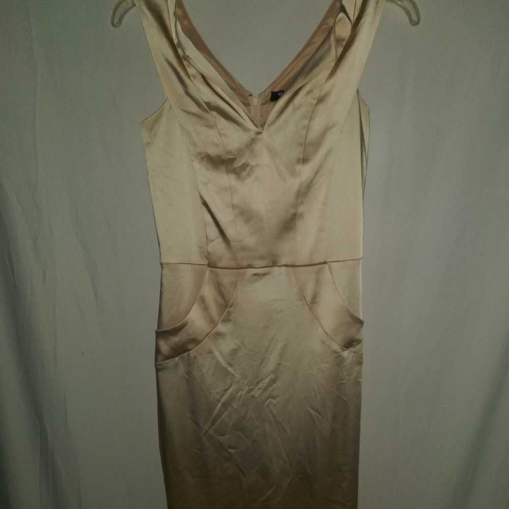 Ellen Tracy Designer Cream Color Lined Dress